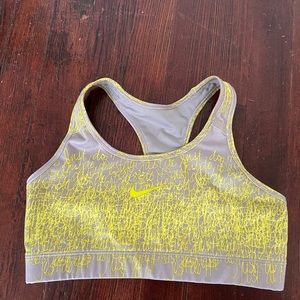 Grey and yellow Nike dry fit sports bra